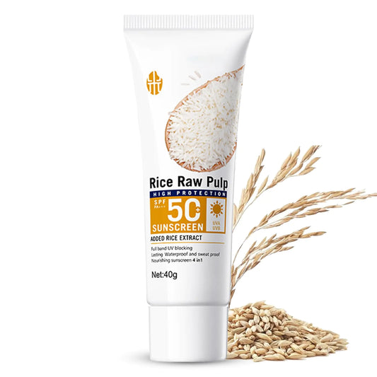 Rice Korean Sunscreen Sun Organic Sunscreen SPF 50+ Rice Daily Sunscreen Moisturizer Face and Body Korean Sunscreen for Face Hydrating Moisturizing No White Cast for All Skin Type